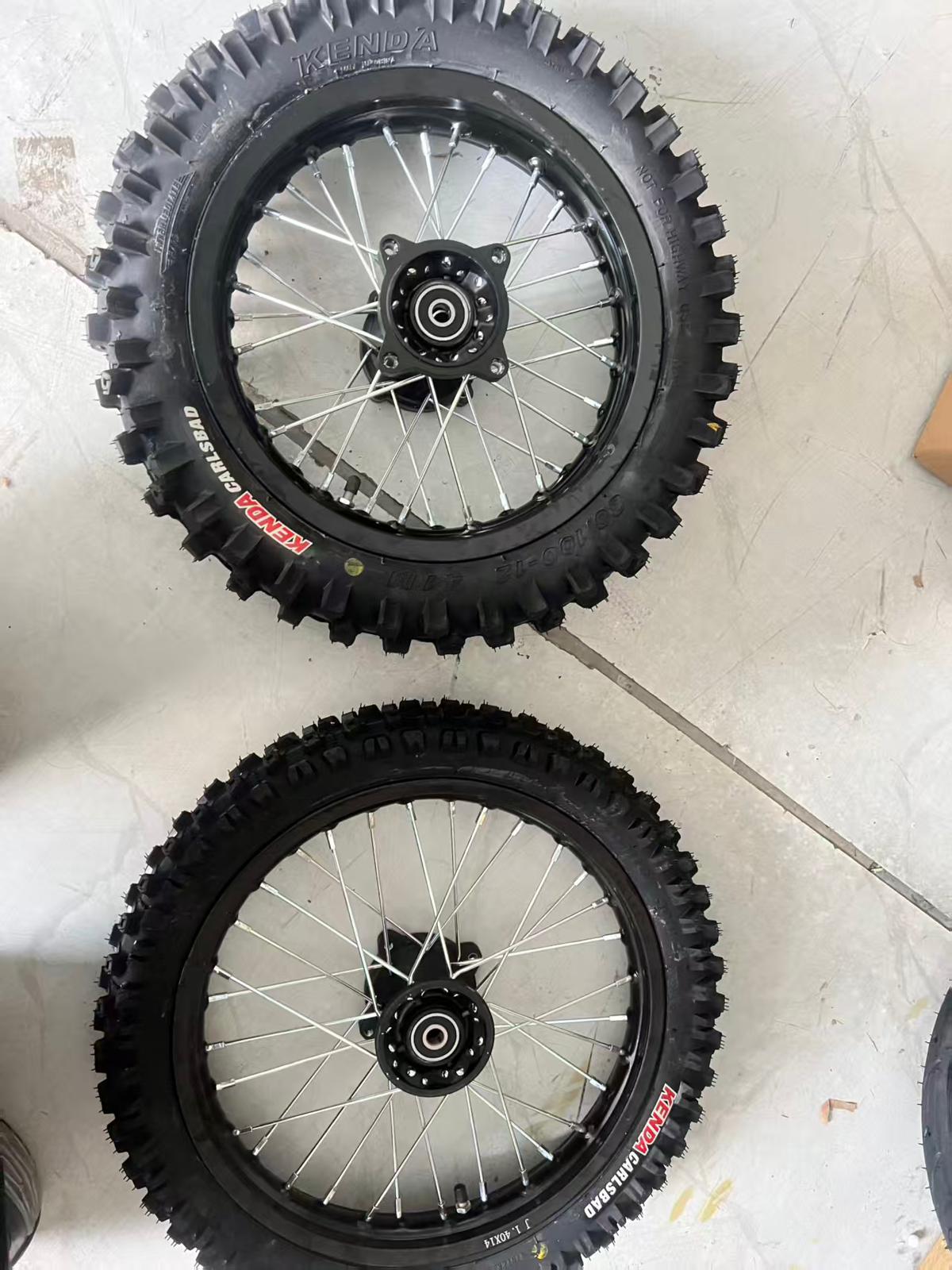 Tuttio Soleil 01 & Yozma IN10 Complete 17/14" PitBike Wheelset.